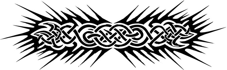 Intricate Celtic knotwork design with sharp black accents for unique tattoo art inspiration and edgy designs silhouette and cutout removed background