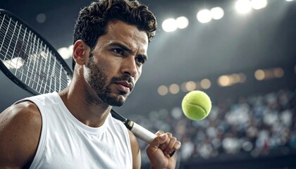 Close-up of a tennis player