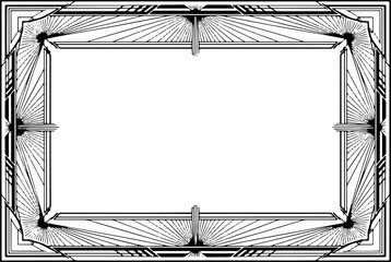 Elegant art deco geometric frame adds vintage flair to invitations, certificates, and luxury designs silhouette and cutout removed background