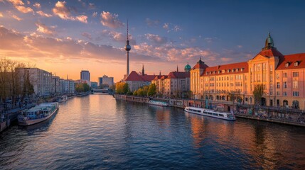 Obraz premium Berlin Skyline Panorama with TV Tower