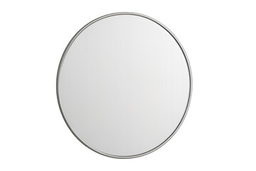 Round silver mirror isolated on transparent background