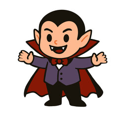 Cartoon Illustration of Happy Vampire