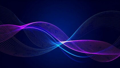 Abstract, glowing, wavy lines on dark background