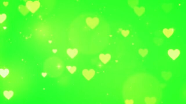 Love Hearts Green Screen Background Effect