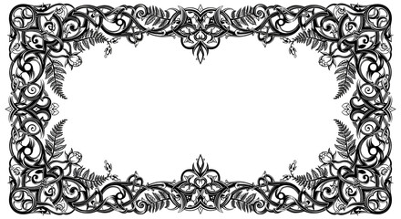 Elegant celtic knotwork border with floral accents frames your text beautifully