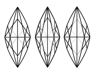 Geometrically precise pear-shaped diamond cuts