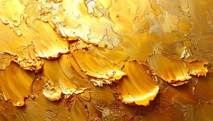 Abstract gold paint strokes