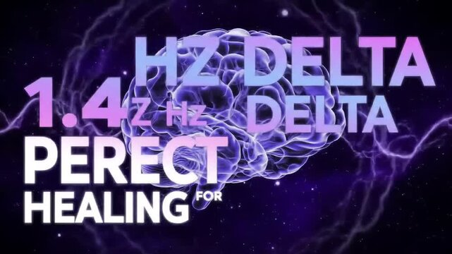 1.4 Hz Delta Wave Brain Animation for Healing and Meditation with Purple Energy in 4K