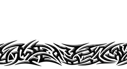 Bold tribal border design with sharp edges and glossy black finish
