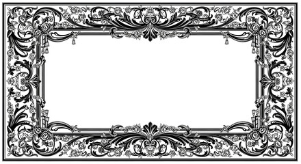 Elegant vintage ornate floral border design perfect for invitations, certificates, and decorative framing needs