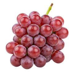 Fototapeta premium Fresh bunch of ripe red grapes isolated on transparent background