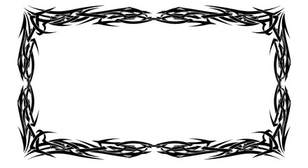 Dynamic tribal frame design adds edgy, modern flair to any creative project