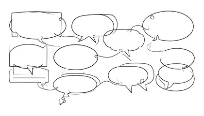 Abstract graphic of interconnected speech bubbles