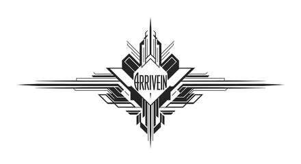 Elegant Art Deco geometric design with 'ARRIVEIN' text for sophisticated branding and style