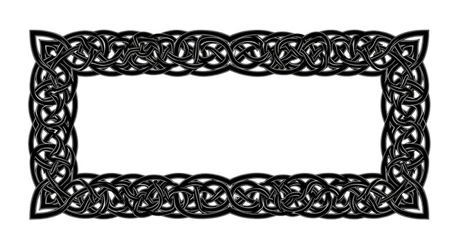 Elegant black Celtic knot border design adds timeless sophistication to any project