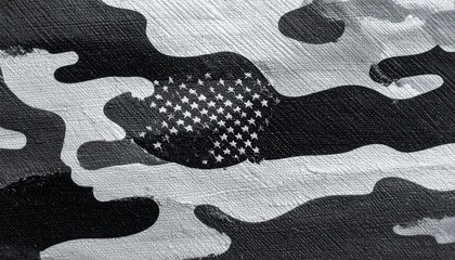 Abstract grayscale camouflage pattern