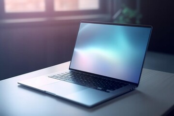 laptop on a table