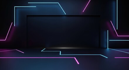 Illuminating Geometries: A Modern Neon Aesthetic Space Experience