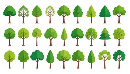 Collection of stylized trees