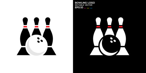 Bowling logo. Sport, ball, tournament. Vector icon symbol template EPS 10.