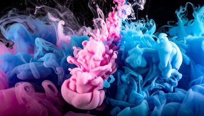 Abstract ink explosion in vibrant pinks and blues
