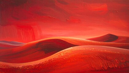 Abstract landscape of crimson dunes