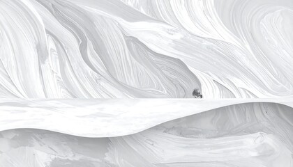 Abstract landscape of flowing white and gray
