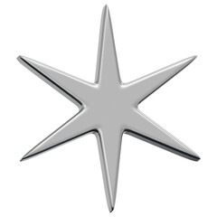 3D Chrome Sparkle Star Icon