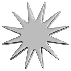 3D Chrome Sparkle Star Icon
