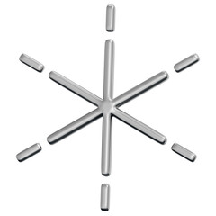 3D Chrome Sparkle Star Icon