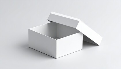 Open White Gift Box On White Background with Mockup Template.