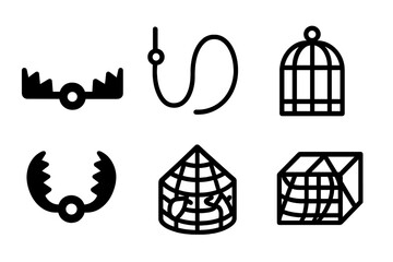 Animal Trap Icons.