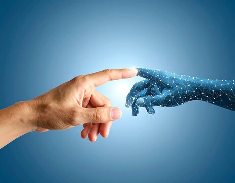 Humanity and artificial intelligence connection