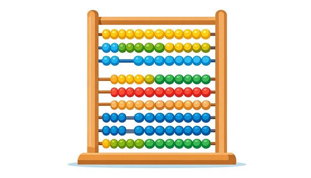 Colorful abacus on a wooden frame.  Simple illustration