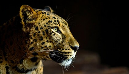 Obraz premium Close-up profile of a leopard (2)