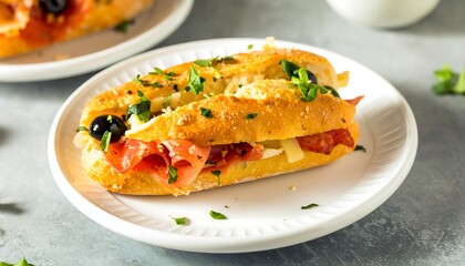 Close-up of a gourmet sandwich