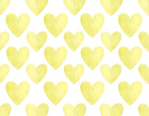 Pale yellow heart pattern on white