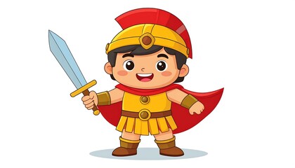 Cartoon child Roman soldier