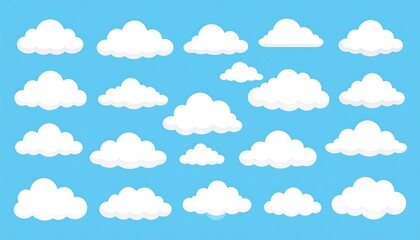 Cartoon clouds on a blue sky