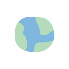 Simple Illustration of the Planet Earth with Continents and Oceans
