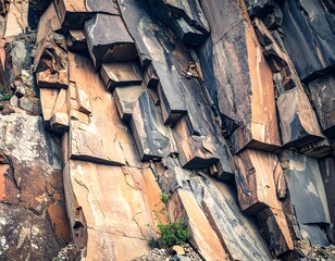 Close-up view of layered rock formations (1)