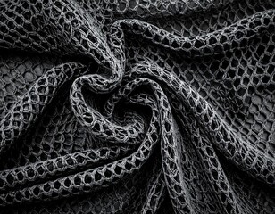 Close-up view of textured, dark fabric