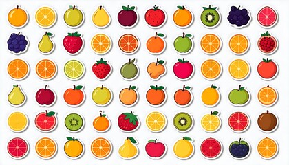 Colorful fruit slices arranged in a grid pattern