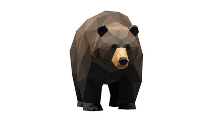 Low Poly Brown Bear Illustration