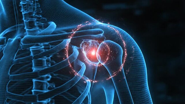 Shoulder Pain Medical Illustration.