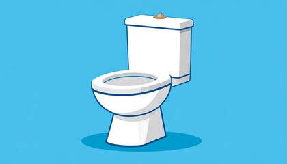 Cartoon toilet on a light blue background