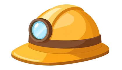 Cartoon yellow mining helmet