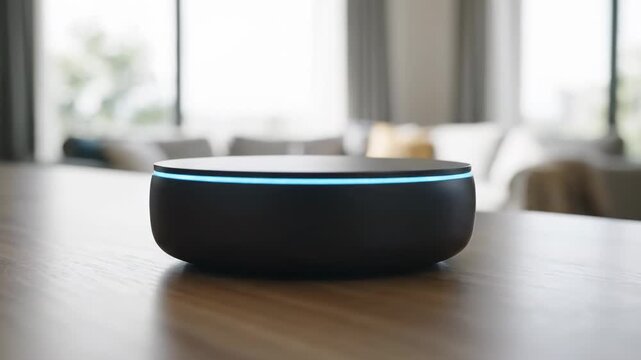 Smart Home Assistant on Wooden Table