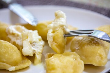 The best and most traditional Ukrainian food known as perohê, verenyky or pierogi