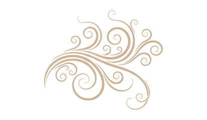 Tan Swirls Flourish Decorative Swirls Elegant Swirls vector